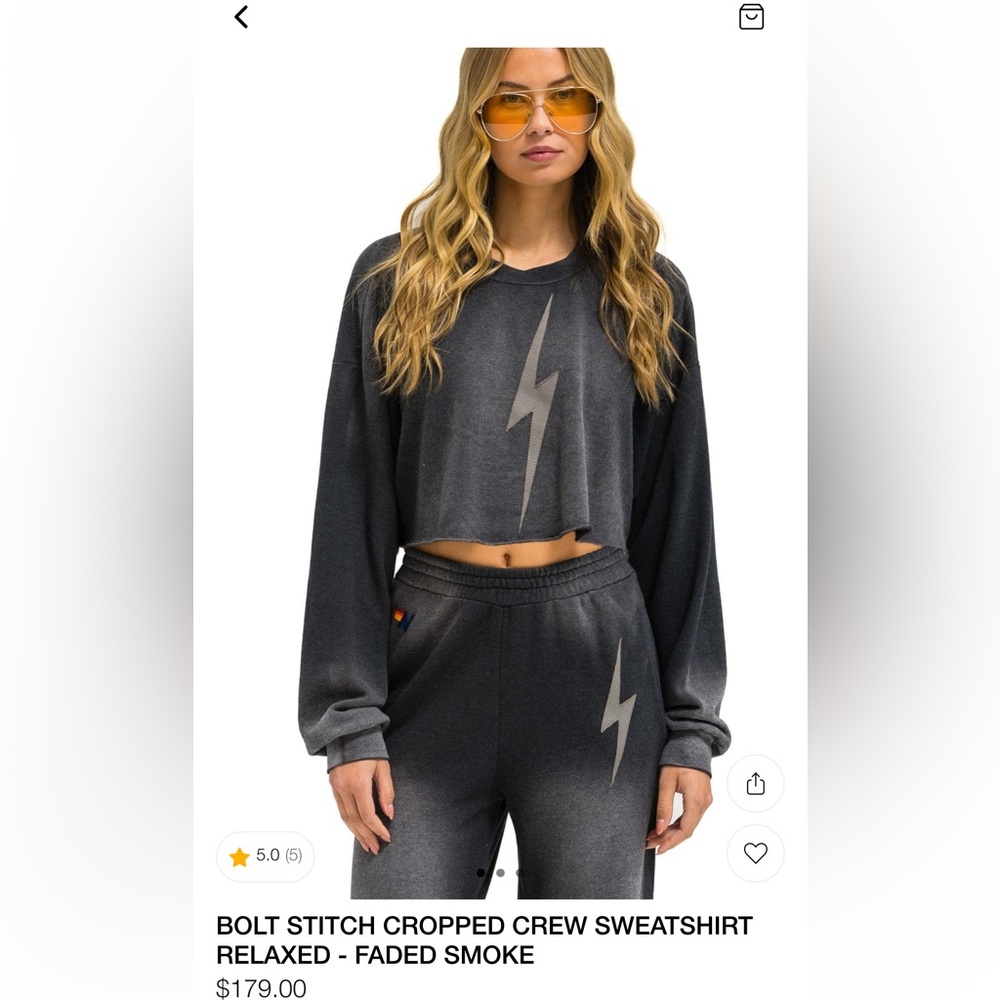 Aviator Nation Charcoal Sweatsuit s top med bottoms. Bought and washed once.